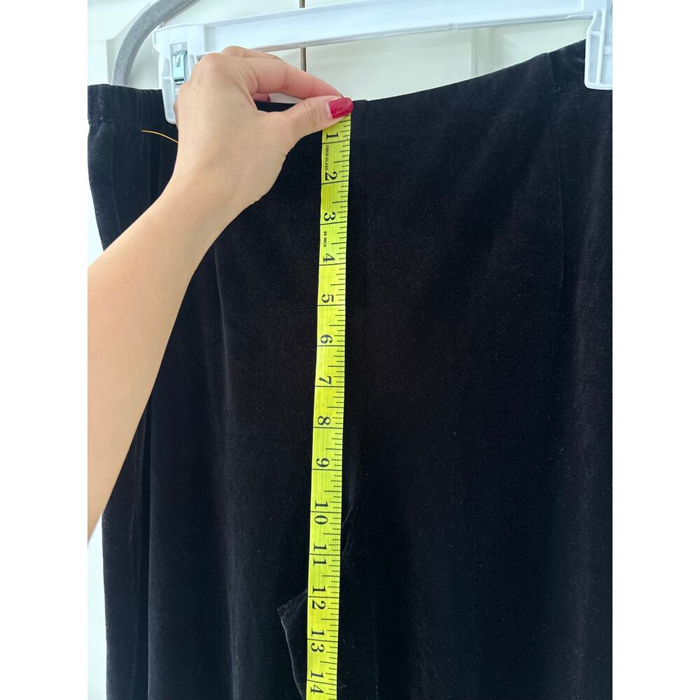 Chico's Black Velvet Elastic Waist Pants Size 3 Short - Picture 5 of 8